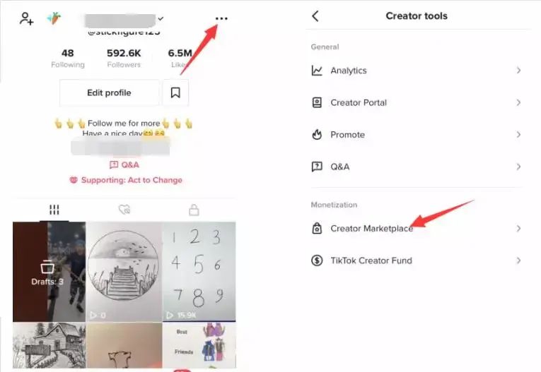 TikTok教程丨创作者市场信息界面介绍