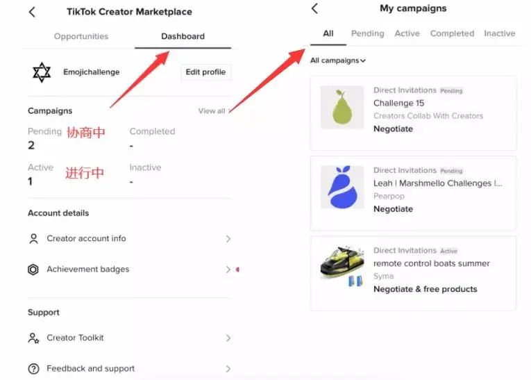TikTok教程丨创作者市场信息界面介绍