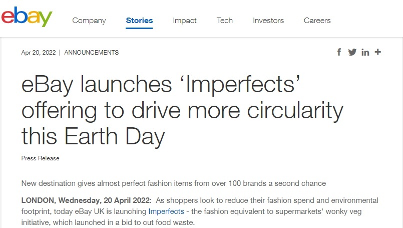 eBay英国站与二手服装转售平台Riskinned达成合作