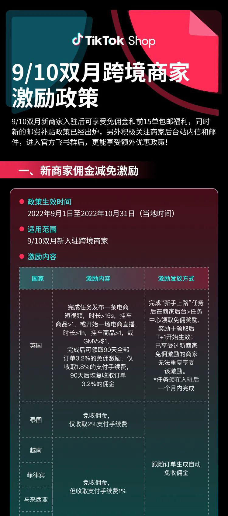 9-10双月TikTok跨境商家激励政策