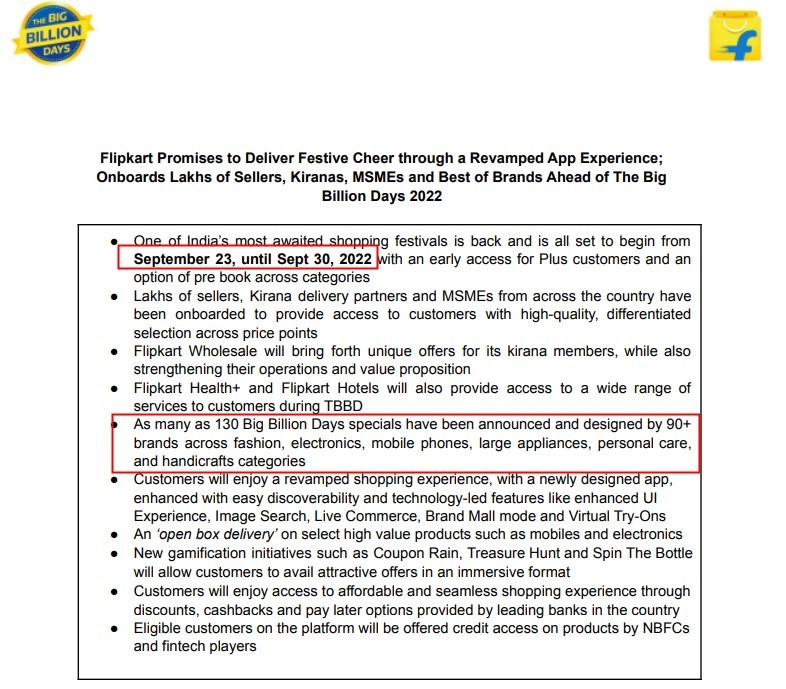 Flipkart平台新卖家数量相比去年增长220%