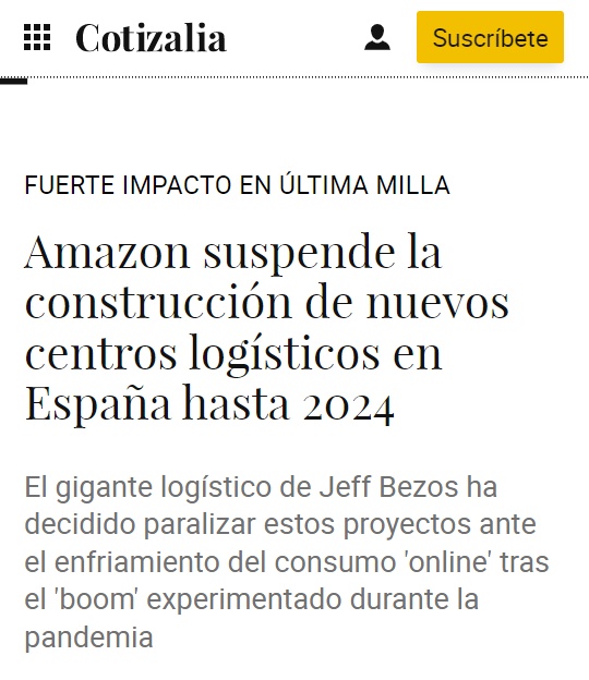 亚马逊在未来两年暂停建设西班牙物流中心