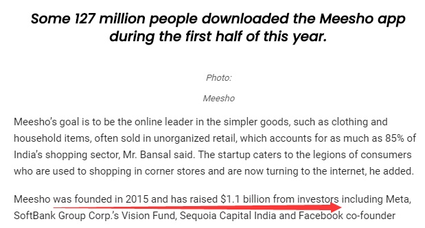 印度社交电商Meesho上半年下载量破亿 超亚马逊和Flipkart