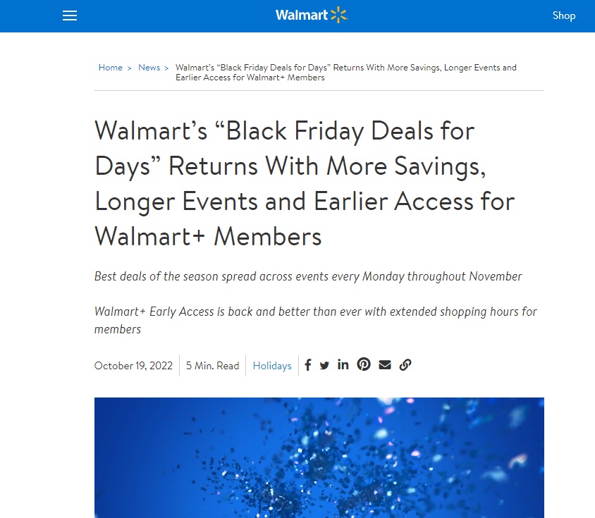 沃尔玛宣布恢复黑五日特卖活动