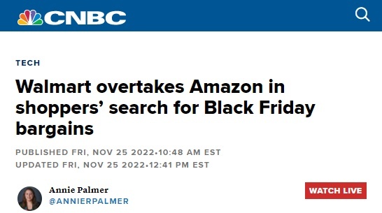 沃尔玛黑五单日国际卖家销售额增长近8倍