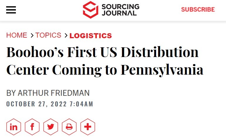 Boohoo明年将关闭威灵堡配送中心