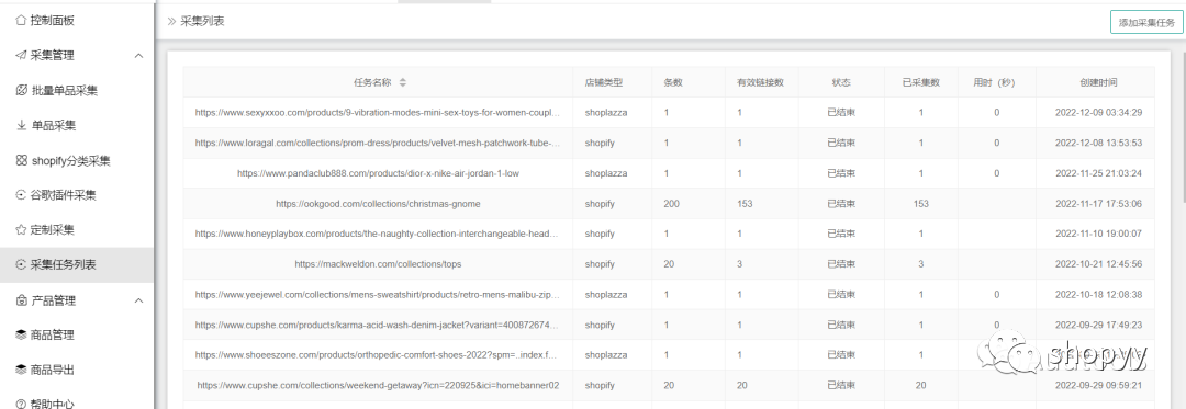 shopyy如何采集shopify和shoplazza店铺的商品