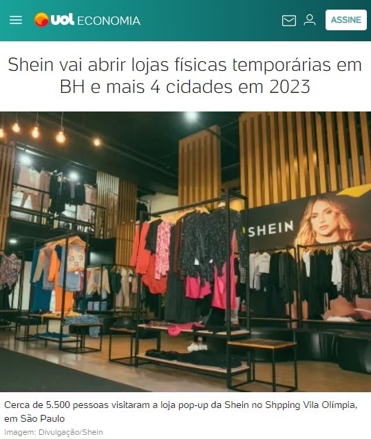 Shein計劃2023年在巴西開設五家快閃店