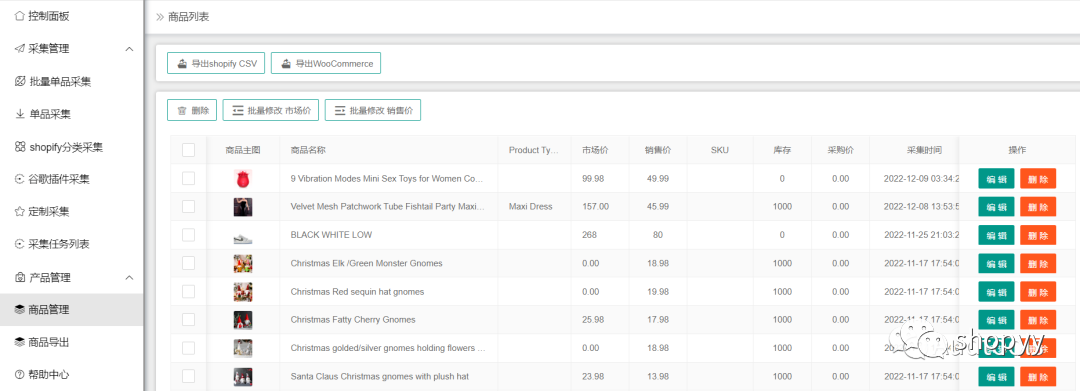 shopyy如何采集shopify和shoplazza店铺的商品