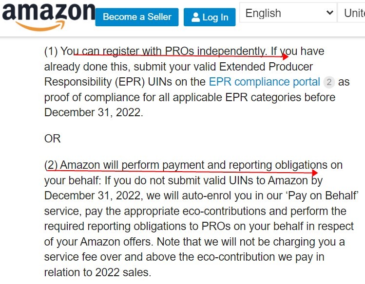 亚马逊法国站:12月31前提交EPR唯一标识号UIN