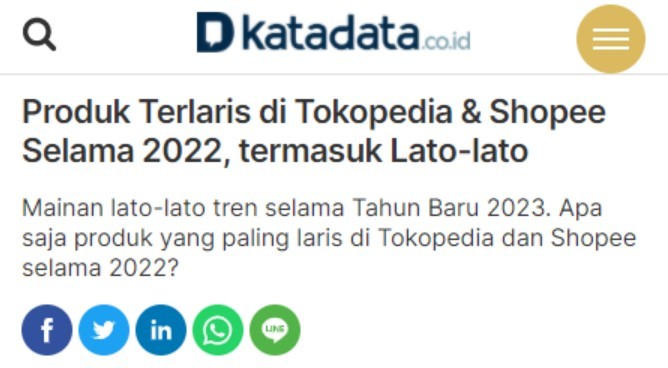 Tokopedia和Shopee公布2022年印尼畅销产品