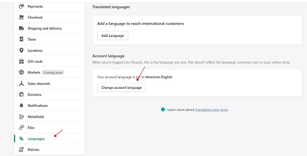 Shopify怎么设置中文(Shopify商家如何更改后台语言)