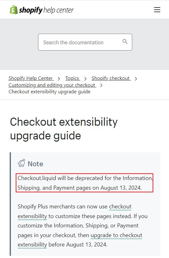 Shopify Plus商店支持结账扩展功能