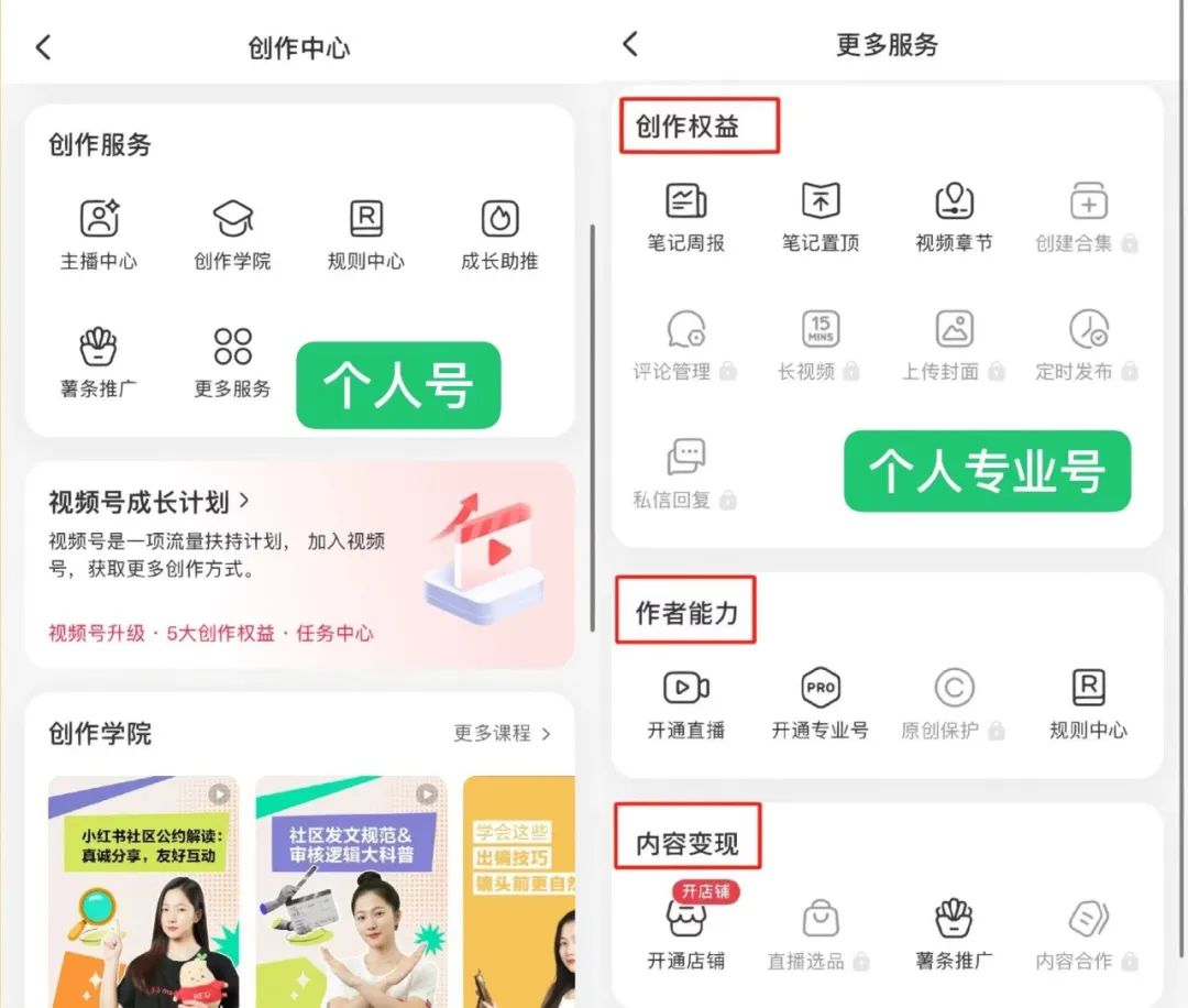 小红书专业号和个人号区别(企业专业号有什么好处)