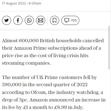 亚马逊继续成本转移,Prime会员费上涨大势所趋