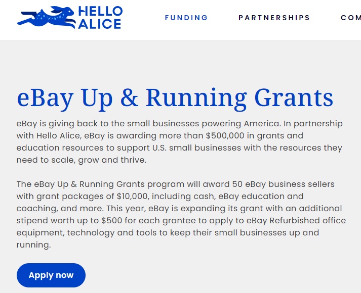 eBay将奖励50万美元以促进小企业卖家发展