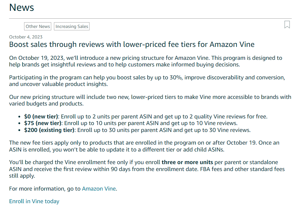 什么是亚马逊Vine计划(如何加入亚马逊Vine计划)