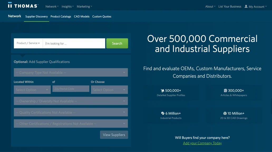 ThomasNet-北美市场B2B电商平台