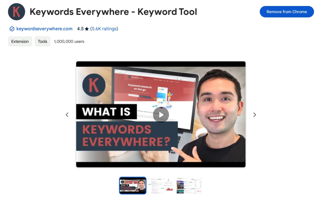 Keywords Everywhere功能与安装及使用教程