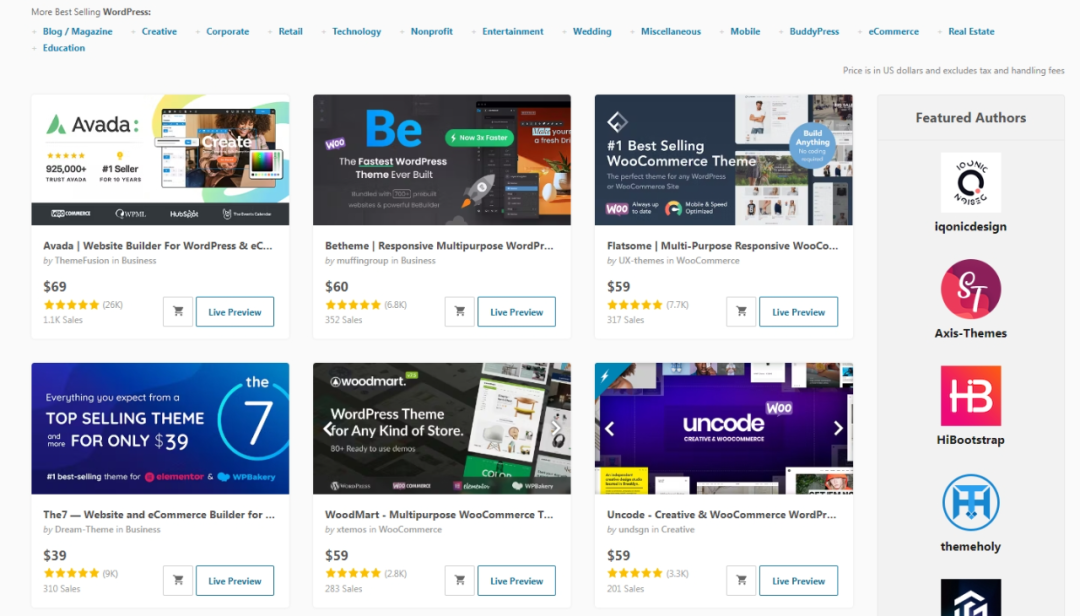 ThemeForest-网站模板主题销售平台