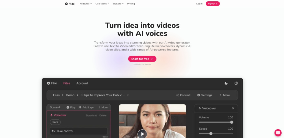 Fliki.AI-本转语音及视频工具