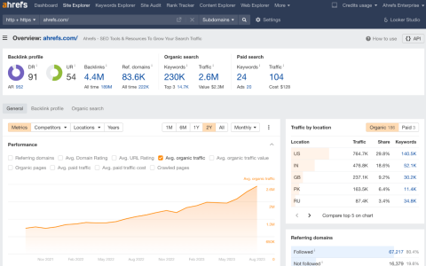Ahrefs-独立站SEO分析工具
