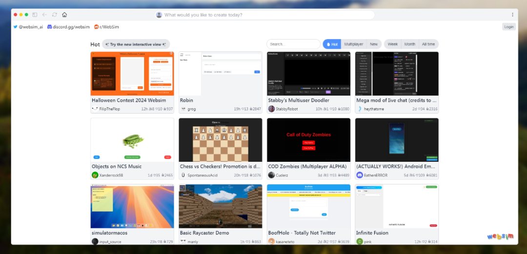 Websim AI-人工智能网站建设工具