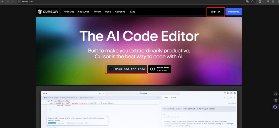 Cursor使用教程(Cursor下载登录及常用快捷键)