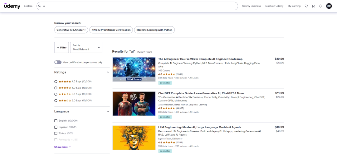 ‌‌Udemy-在线课程学习平台