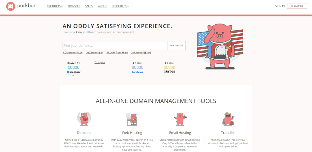 Porkbun-域名注册托管服务平台
