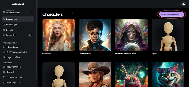 ‌‌Inworld AI-人工智能虚拟角色开发平台
