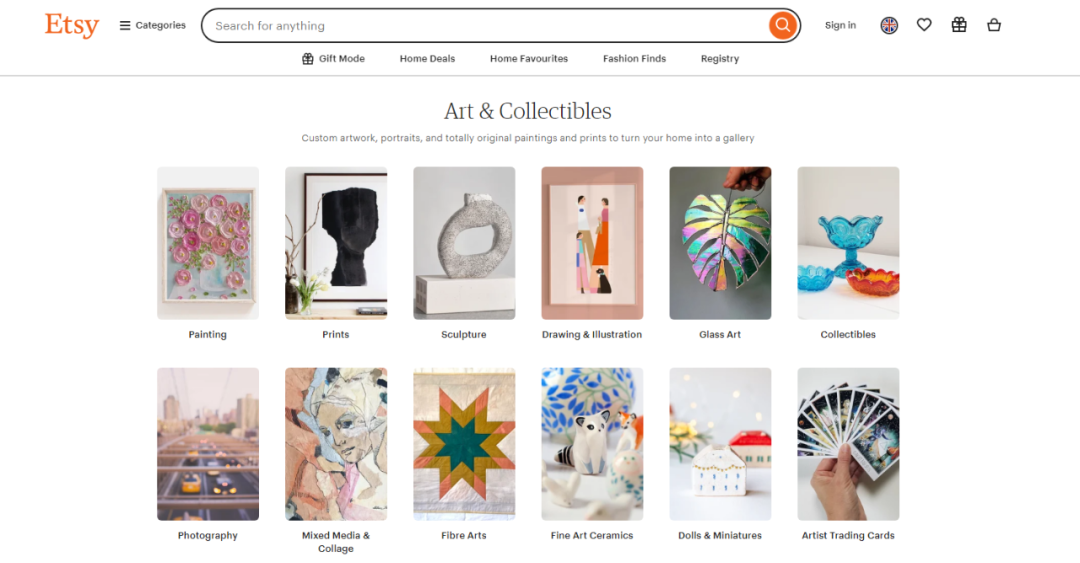 Etsy-创意商品垂直电商平台