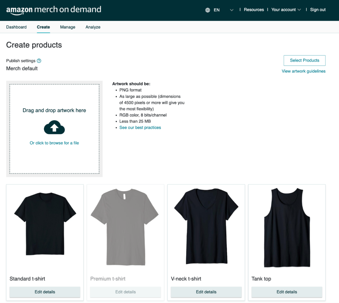 Amazon Merch on Demand-亚马逊按需印刷服务平台