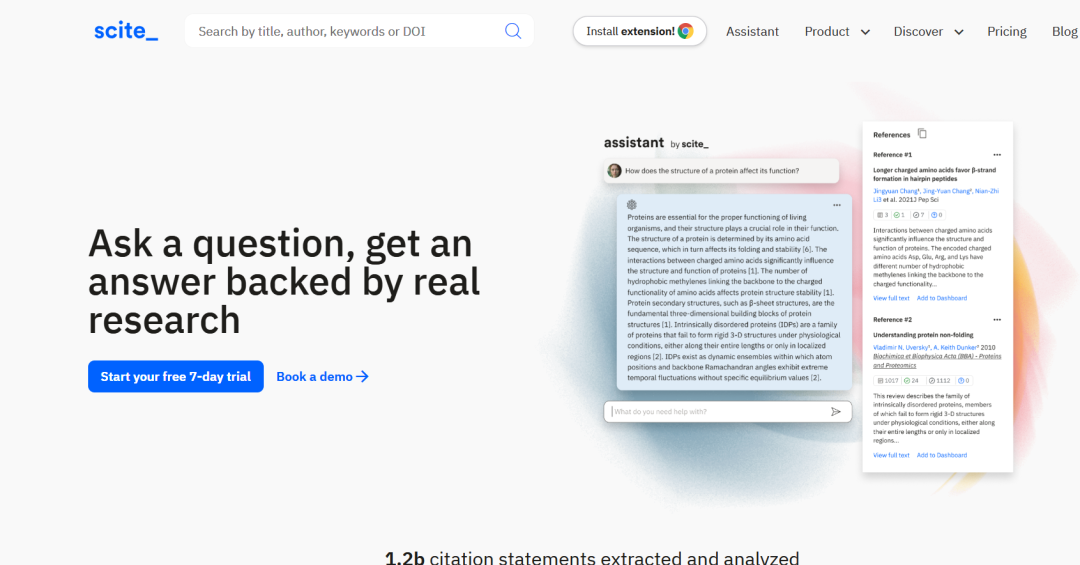 Scite ai-智能引文分析和文献检索工具