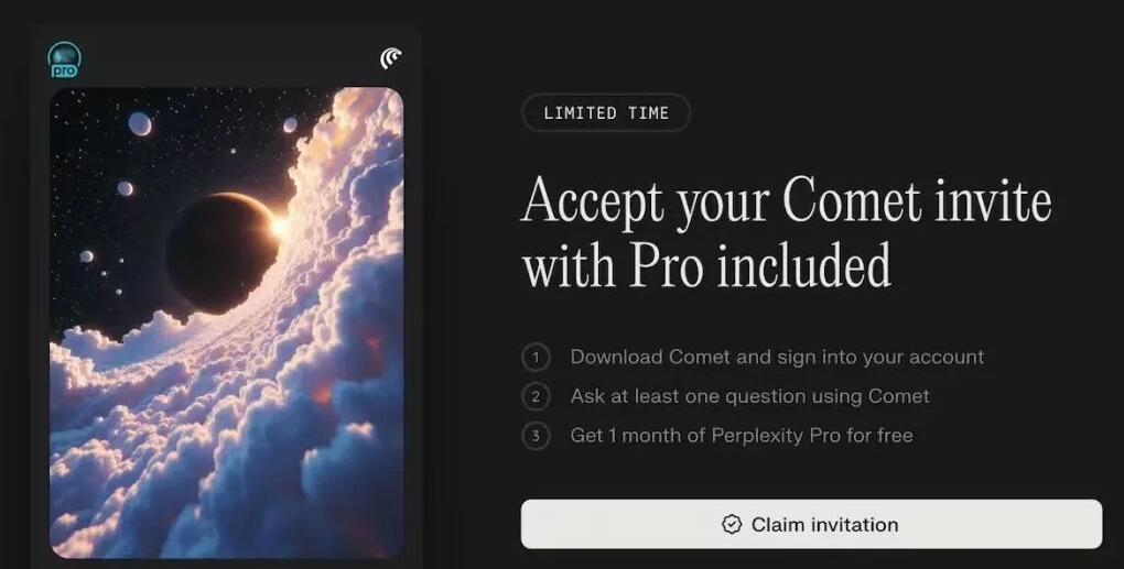 Comet浏览器官网(Perplexity Comet AI浏览器下载)