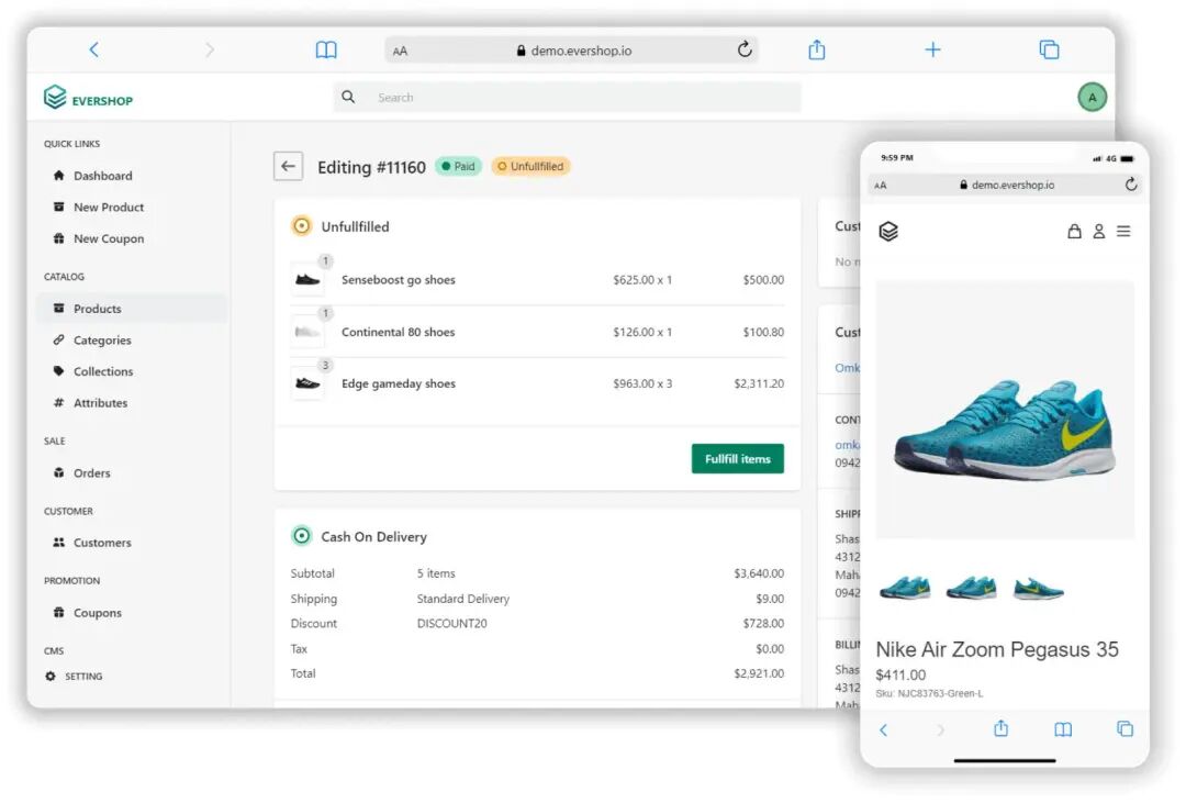 Evershop-开源电商系统