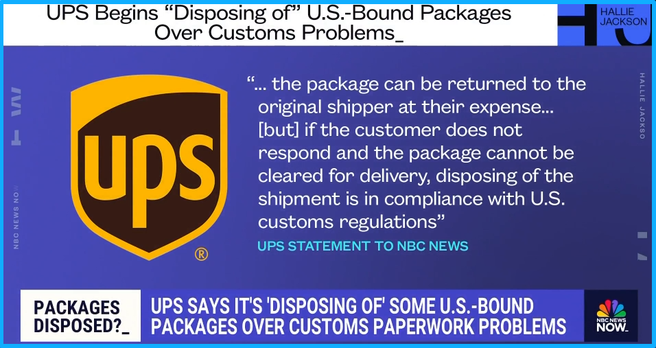 UPS大批国际包裹滞留海关