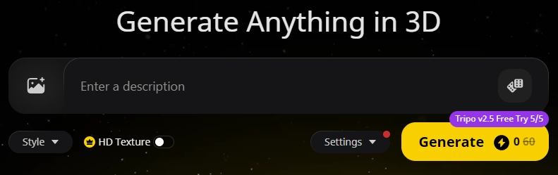 Tripo AI-在线3D建模平台