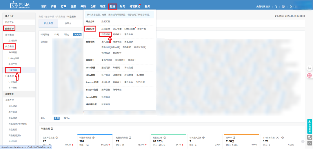 店小秘ERP"刊登报表"重磅上线