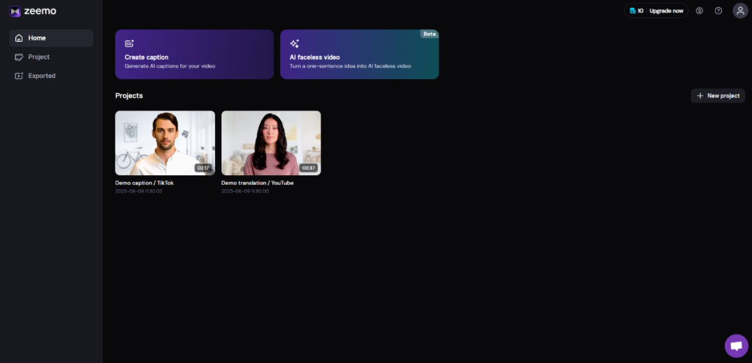 Zeemo AI-视频字幕生成工具