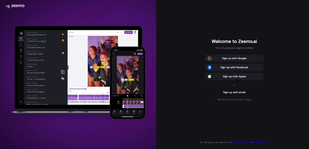 Zeemo AI-视频字幕生成工具